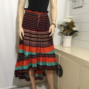 Sievercute - pleated striped midi Skirt (D23